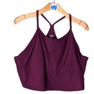 Old Navy burgundy Support PowerSoft longline sports bra